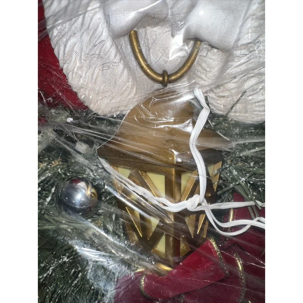 Thomas Kinkade A Most Enchanted Christmas Illuminated Santa Wreath 24''